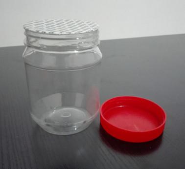 China 350ml Clear Plastic PET Honey Bottles Food PET jars for sale