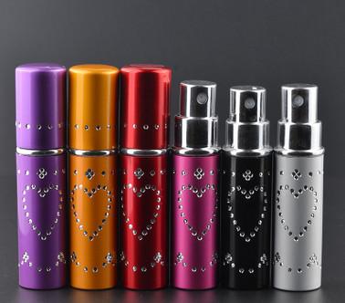 China 5ml embedded diamond aluminum spray perfume bottles, 5ml perfume glass bottles for sale