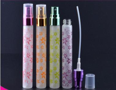 China 10ml butterfly frosting cosmetic packaging bottle Portable perfume glass tube bottles for sale