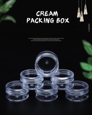 China Wholesale 3g 5g 10g 15g 20g 25g 30g 40g High Transparent cream jars Plastic PS Eyeshadow cream cosmetic packaging boxes for sale