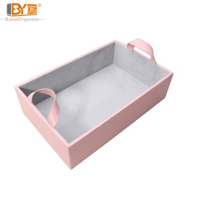 China Novelty Leather Cloth Organizer Portable Storage Box Home Srorage Box Underwear Storage Boxes For Clothes for sale