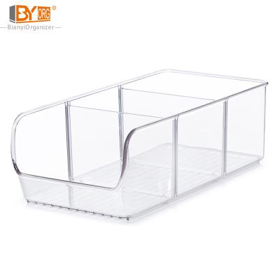 China Stackable Freshness Keeping Plastic Set Storage Boxes Plastic Freezer Drawer Kitchen Container Fridge Bins Fridge Organizer For Drinks for sale