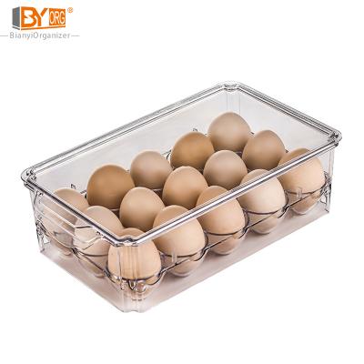 China Drawer Plastic Stackable Clear Container Food Fridge Freshness Storage Kitchen Organizer Transparent Storage Box Bins for sale