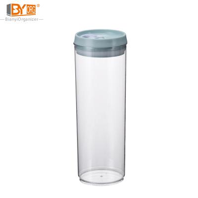 China Freshness Preservation Empty Clear Round Round Borosilicate Plastic PS Jars With PP Lid And Silicone Ring for sale