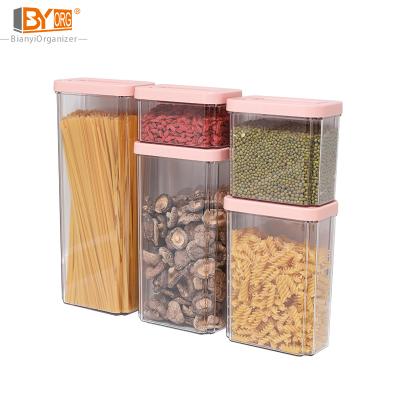 China Freshness Preservation Food Grade Sealed Clear Plastic Cereal Bottles Jar Food Storage Container With Airtight Lid for sale