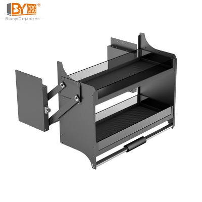 China Durable Wholesale Kitchen Pull Down Spice Cabinet Accessories Slow Land Convenient Storage Rack for sale