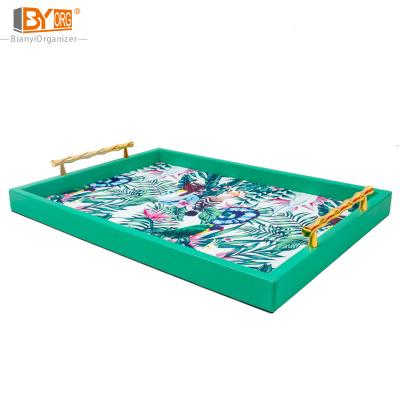 China Factory direct sales CLASSIC real or PU leather tray for hotel for sale