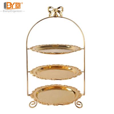 China China Manufacturers Heatable Three Tier Food Serving Tray With Decorative Galvanized Metal Farmhouse Rack for sale