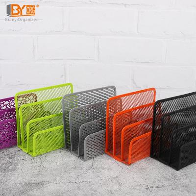 China Durable Multi Color Storage Rack Office Table Matel 4 Tier Folder Desk Note Holder for sale