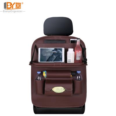 China Leather Car Backseat Organizer PU Car Backseat Organizer PU Car Backseat Travel Bag Auto Bag Leathercar Luxury Luxury Storage for sale