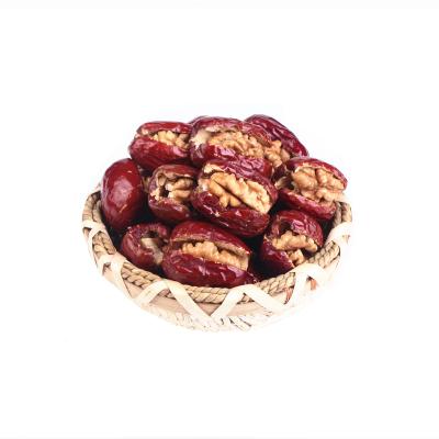 China Dried chinese jujube with walnut kernel, dried fruit walnut with red dates snack for sale