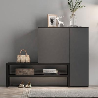 China Convertible Black Modern Simple Multifunctional Wooden Living Room Furniture Combined Shoe Cabinet for sale