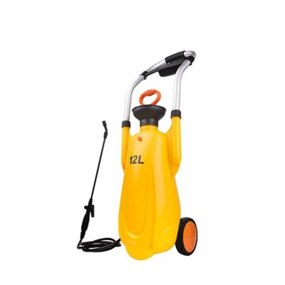 China DEEPBANG 12L Garden Tool Hand Push Power Sprayer Pump with Yellow Wheels Pressure Pump Manual Agricultural Watering Box for sale