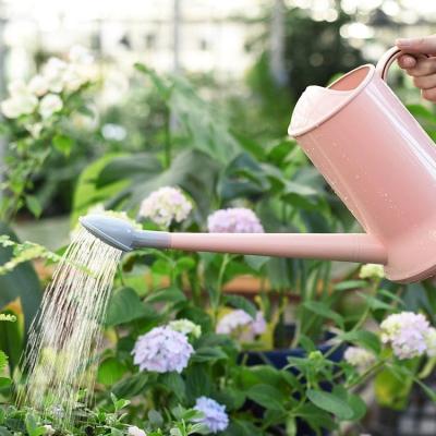 China Hot Selling Pink Garden Water Irrigation Watering Can 2L Resin Plastic PP Thicken Bottle Watering Can For Garden for sale