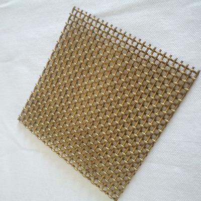 China Good Quality Plain Weave Stainless Steel Metal Woven Brass Bronze Decorative Lock Crimped Wire Mesh for sale