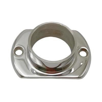 China 316 Stainless Steel Wall Or Floor Flange Contemporary Mirror Polished For 25.4mm Balustrade for sale