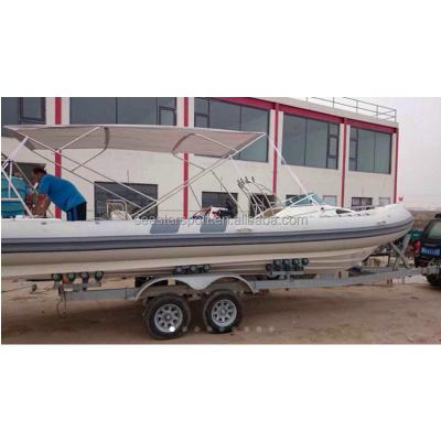 China Deep V Shape 760 850 Rib Boat 8M Fiberglass Hull Rigid Luxury Inflatable Fiberglass and PVC Ocean for sale