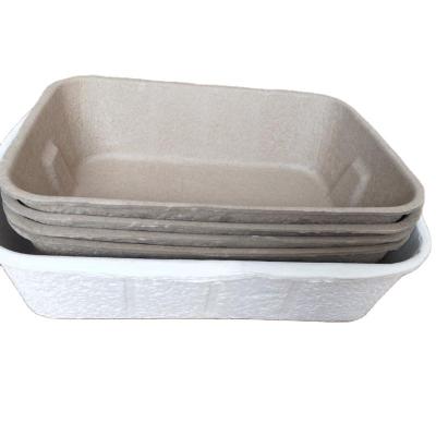 China Eco - Friendly Recycled Disposable Materials Fiber Pulp Cat Litter Box Sustainable for sale