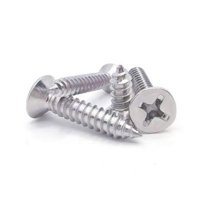 China m3 m8 DIN7982 self tapping screws phillips flat csk head tapping small Stainless steel screw for sale