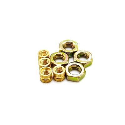 China Knurled Brass Nut Threaded Copper Inserts Nut For Plastic ZINC PLATED, Black Oxide for sale