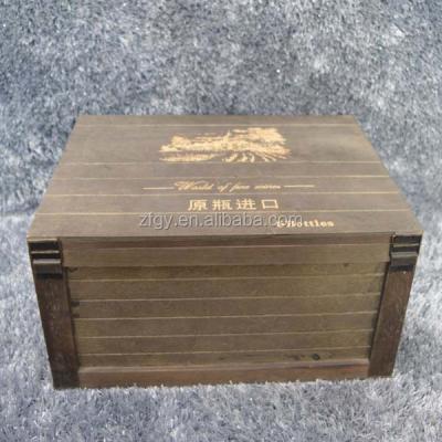 China Handmade Wooden 6 Bottle Suitcase Wine Gift Box for sale