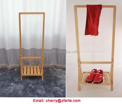 China Eco - Friendly Handing Bathroom Wood Standing Corner Towel Rack for sale