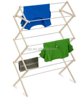 China 100% Solid Wood Folding Wooden Clothes Drying Rack for sale