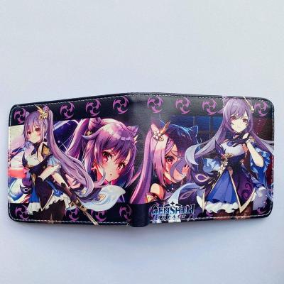 China Hot Selling Popular Style Poly Bag Genshin Impact Cartoon PU Wallet Game Anime Movie Wallet for sale