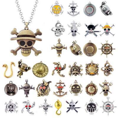 China High Quality Anime Accessories Luffy Zoro Robin Warrant Pirate Anchor One Piece Necklace Pendant for sale