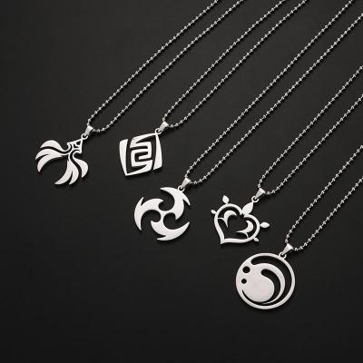 China High Quality Gaming Accessories Mondstadt Snezhnaya Vision Genshin Impact Stainless Steel Pendant Necklace for sale