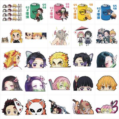 China New Design Anime Cartoon Sticker Reflective Look Vinyl Demon Slayer Car Stickers for sale