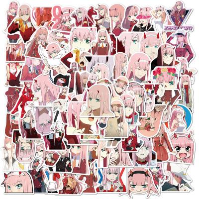 China Cartoon Sticker 100 Pieces National Darling In The Franxx Anime Team Graffiti Stickers Suitcase Waterproof Stickers for sale