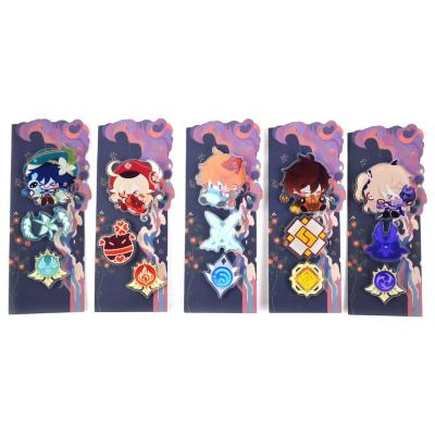 China High Quality 21 Style 3 Pieces Set Acrylic Badge Tartaglia Yae Miko Genshin Impact Acrylic Brooch Anime Brooch Set for sale