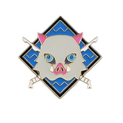 China ALLOY Japan Anime Badge Demon Slayer Enamel Pin Rengoku Kyoujurou Coat Design Badge Backpack Clothes Hat Lapel Pin Gifts For Family for sale