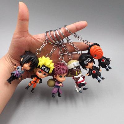 China Anime 6 Styles Sasuke Itachi Kakashi Glass PVC Keychains for sale