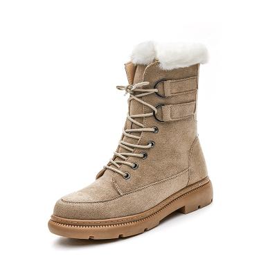 China Designer Flat Boot-Woman's Winter Famous Brands Plus Thick Velvet Fur Warmth Cotton Fashion Women Snow Boots for sale