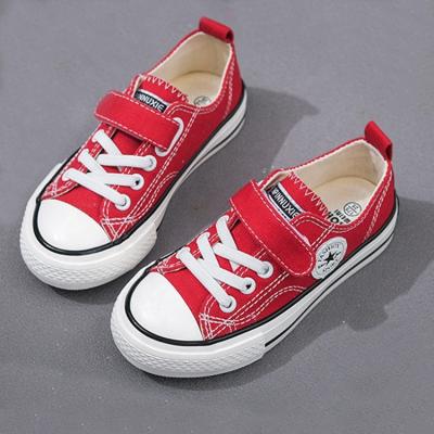 China Unique Children's School Flat Shoes Black White Rubber Soft Pink Canvas Comfortable Round Fashion Kid's Casual Shoes for sale