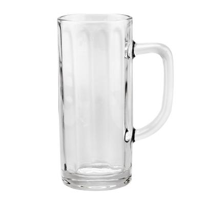 China Hot Sale Disposable Beer Glass Cup With Handle For Water Beverage Juice Milk Glass Beer Cups for sale