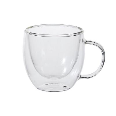 China Creative Double Wall Glass Cup Coffee Mug Glass Cup for sale