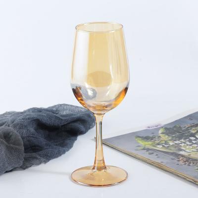 China Creative Hot Selling Wine Glasses Drinking Juice Cup Raising Goblet Golden Color Plated Red Personalized Wine Glass for sale