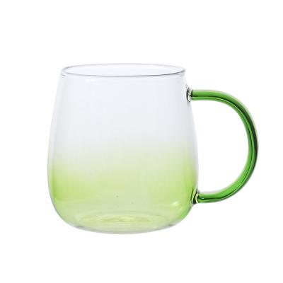 China Hot Selling Disposable Drinking Water Juice Glass Cup With Handle Double Wall Glass Cup Glass for sale