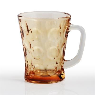 China Small Disposable Dimpled Glass Cup Tea Cups Sets Beer Coffee Mug With Handle for sale