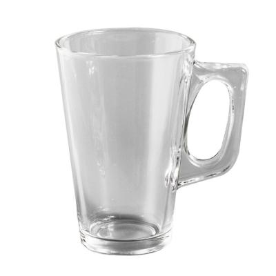 China Drinkware Disposable Clear Glass Tea Sets Large Tableware Coffee Mug For Juice Milk Beverage With Handle for sale