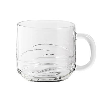 China Sustainable Hot Sale Water Tea Coffee Milk Elegant Clear Glass Mugs With Handle for sale