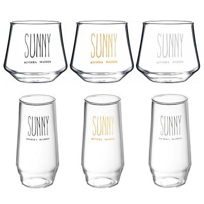 China Upspirit Logo Printing Beer Pint Glass Viable Custom Tumbler Drinking Glasses Cup Wisky Glass for sale