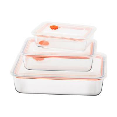 China Freshness Preservation Meal Prep 1.25L Glass Food Storage Container With Sealing PP Cover for sale