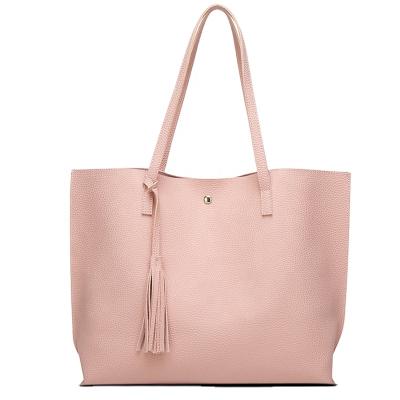 China Fashion Promotional Trendy Tote Bag For Women Solid Color Ladies Handbag Shoulder Waterproof Tote Bag for sale