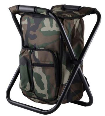 China Insulated Foldable Beach Chair Fishing Camping Picnic Insulated Camouflage Backpack With Chair Cooler Bag for sale