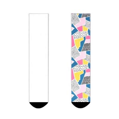 China QUICK DRY No MOQ Blank Sublimation Socks Custom Your Own Polyester White Crew Digital Print Knocks No Minimum Order for sale