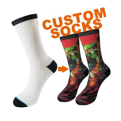 China QUICK DRY Premium Made Unisex Crew OEM Design Customized Print Your Own Logo Sublimation Sock Man Custom Sublimated Sock for sale